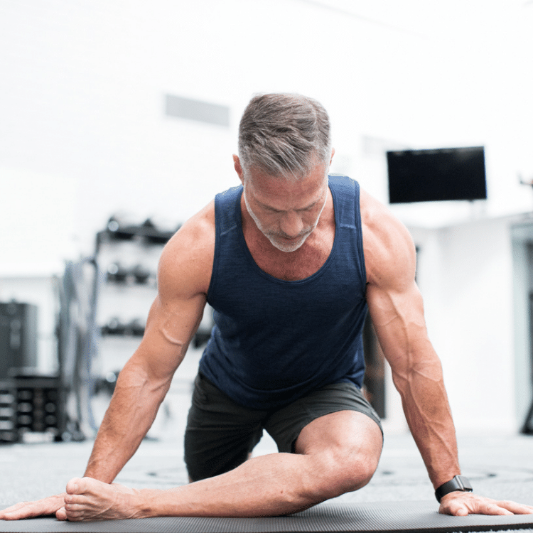 Male stretching using mobility techniques