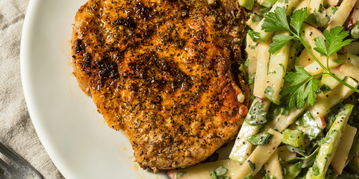 Pork Chops with Apple Slaw