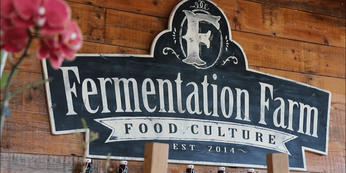 A sign at the Fermentation Farm in southern California